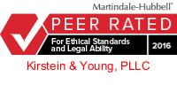 Martindale - Hubbell | Peer Rated | For Ethical Standards and Legal Ability | Kirstein & Young, PLLC | 2016