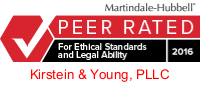 Martindale - Hubbell | Peer Rated | For Ethical Standards and Legal Ability | Kirstein & Young, PLLC | 2016